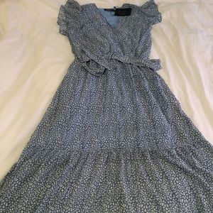 Cute floral blue dress new with tags size medium